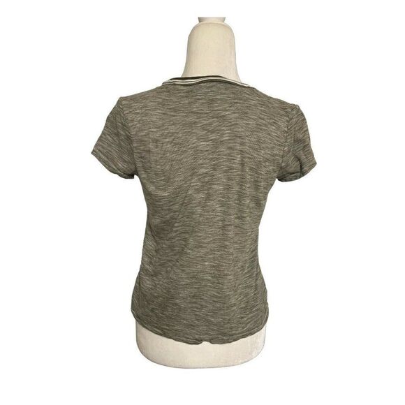 madewell womens green brown white short sleeve top t shirt xs - Picture 2 of 4